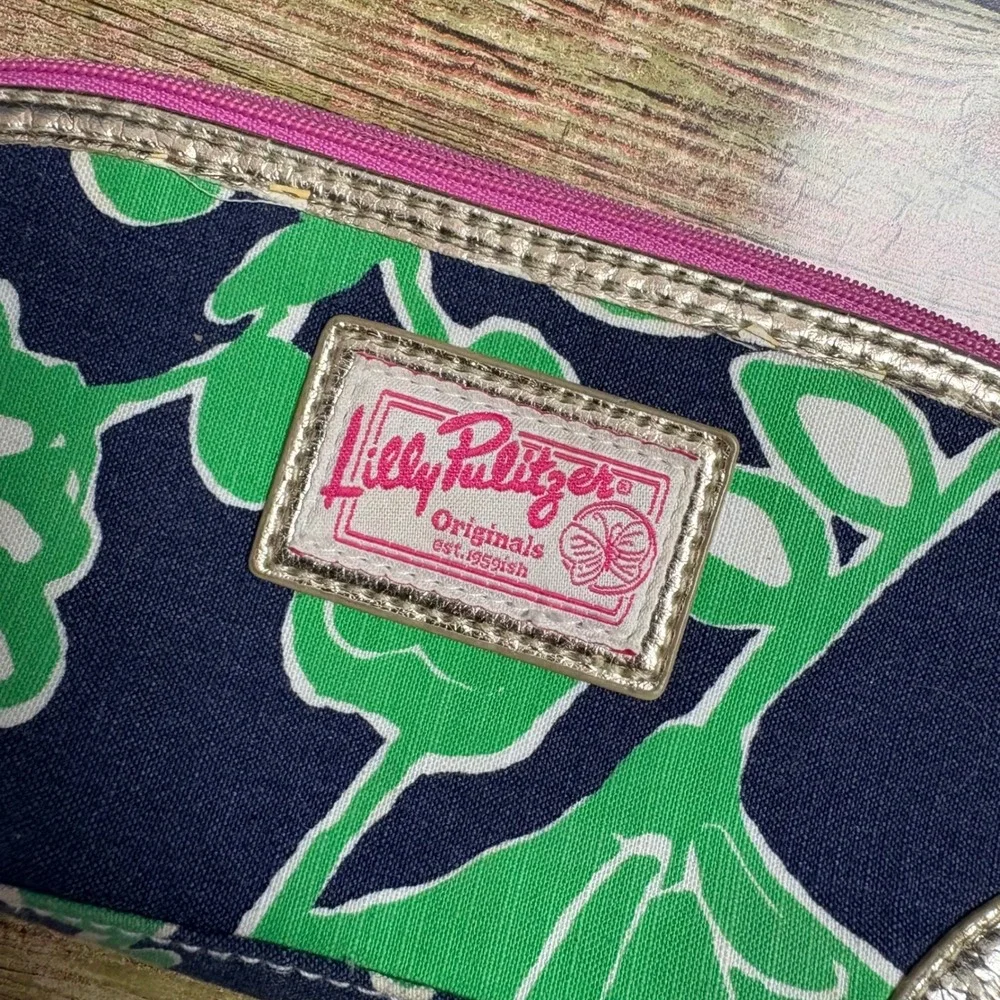 VTG Y2K Lilly Pulitzer Floral Canvas Pencil Pouch Preppy Chic Cosmetic Pouch